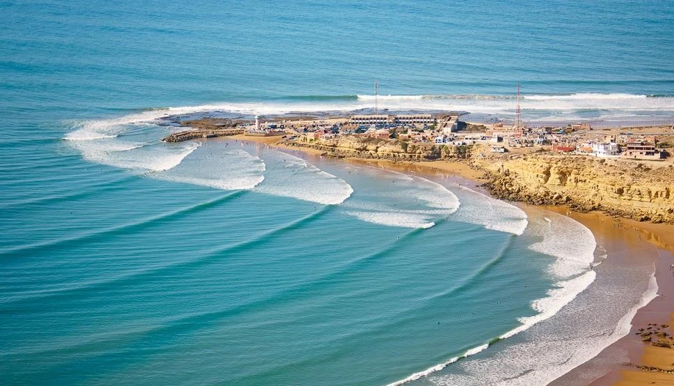 view of magic bay surf spot agadir - Tayyurt surf